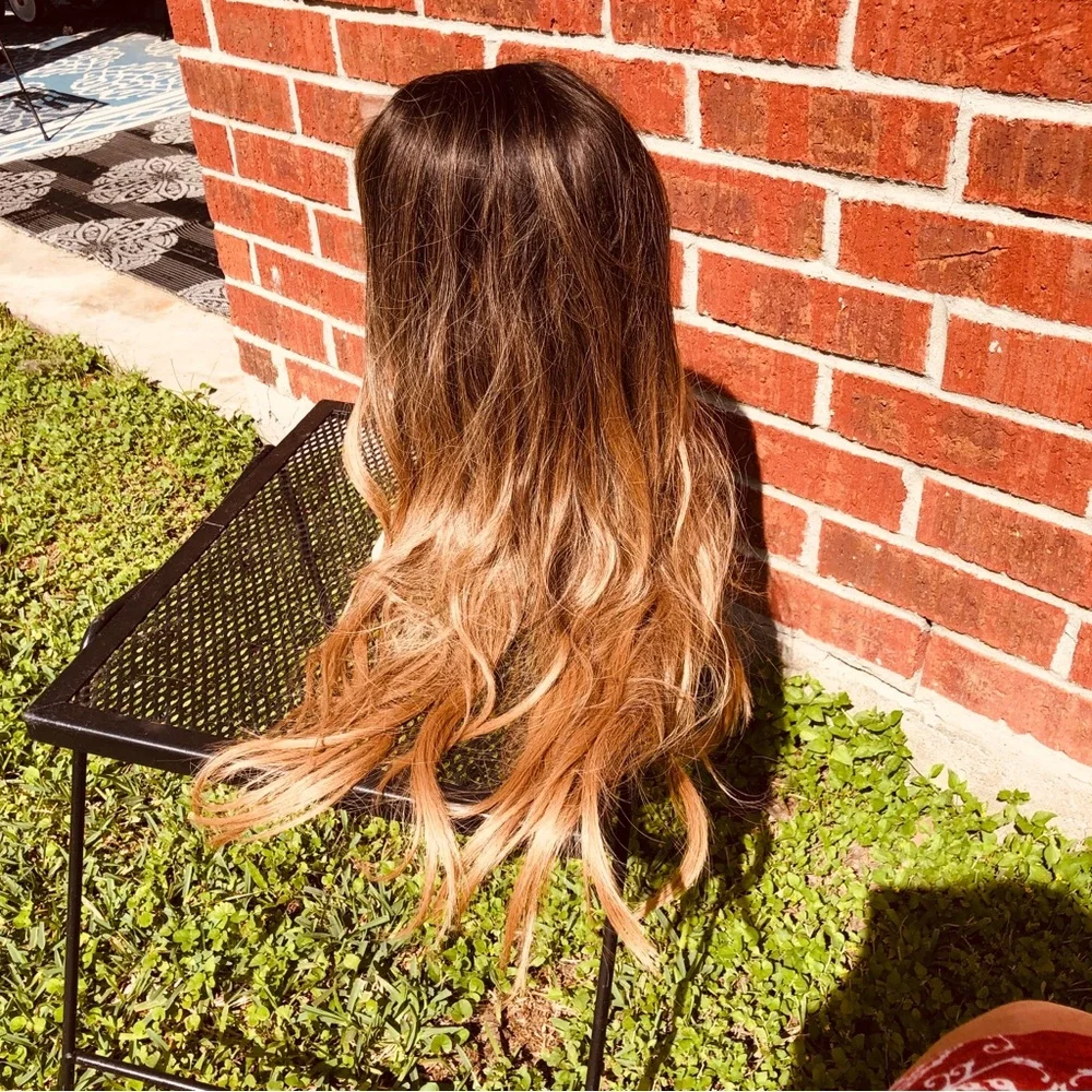 29” Human Hair Long layared ombre wig FLT086-2